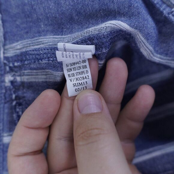 Gap Blue Striped Linen Cotton Rolled Tab Shorts Size 6 Low Rise Rise 31/3 - Picture 9 of 9